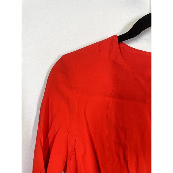 SANDRO Requiem Open-Back Mini Dress in Rogue Red LBD 3/4 Sleeve Size 2 M - Picture 3 of 12